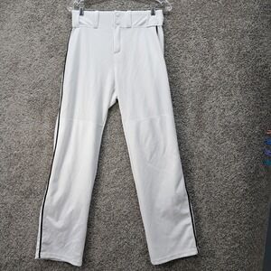 Alleson Athletic Mens White‎ Baseball Pants Black Side Stripe Size S 605WLP